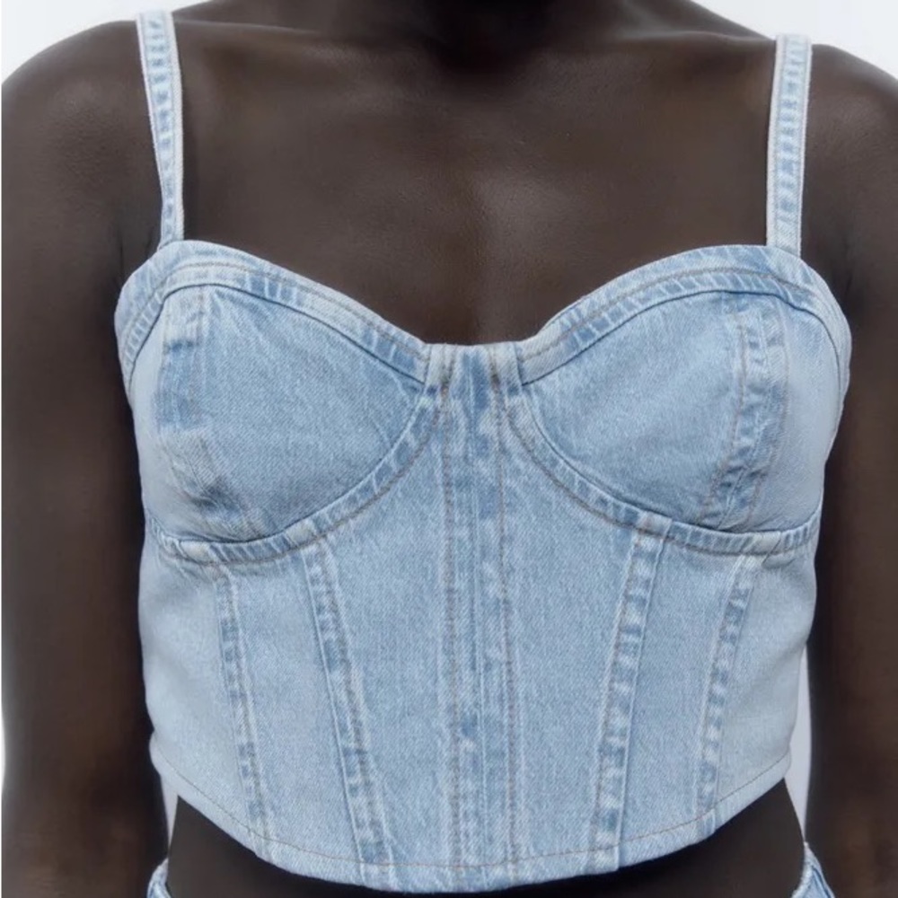Zara denim corset top